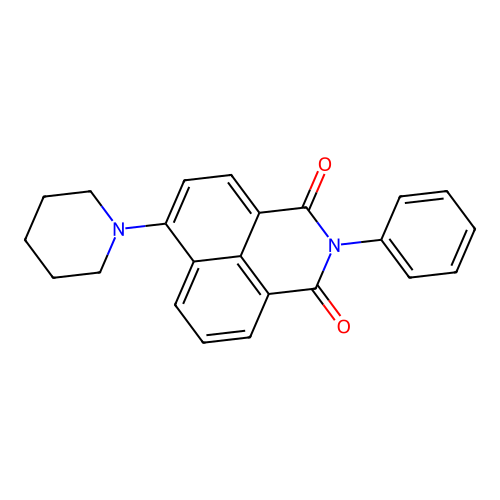 2-phenyl-6-(piperidin-1-yl)-1H-benzo[de]isoquinoline-1,3(2H)-dione structure