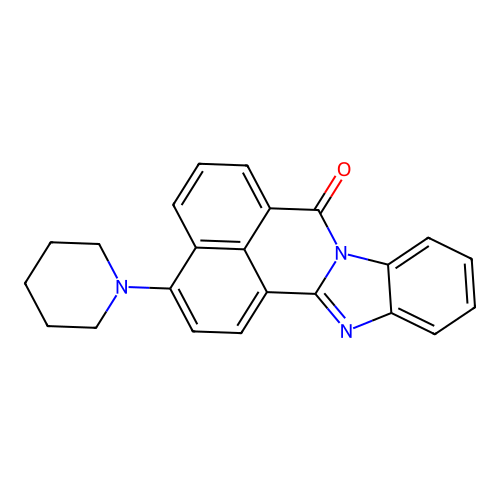 3-(1-piperidinyl)-7H-benzimidazo[2,1-a]benzo[de]isoquinolin-7-one structure