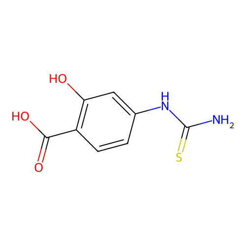 2-Hydroxy-4-thioureido-benzoic acid structure