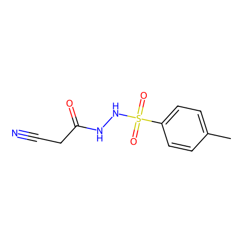 2-cyano-N'-[(4-methylphenyl)sulfonyl]acetohydrazide structure