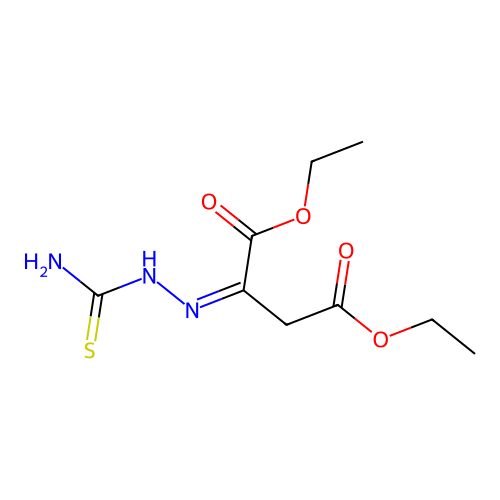 diethyl (2Z)-2-(2-carbamothioylhydrazinylidene)butanedioate structure