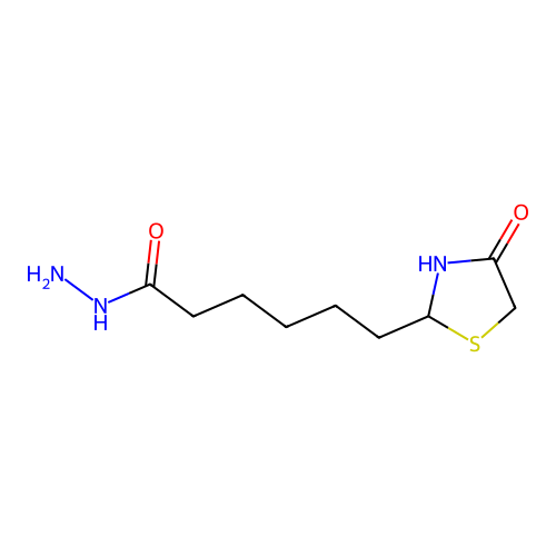 2-Thiazolidinehexanoic acid, 4-oxo-, hydrazide structure