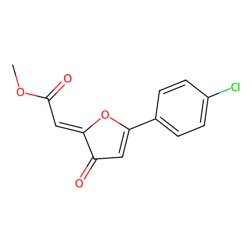 methyl (2Z)-2-[5-(4-chlorophenyl)-3-oxofuran-2-ylidene]acetate structure