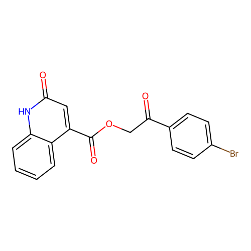 2-(4-Bromophenyl)-2-oxoethyl 2-hydroxyquinoline-4-carboxylate structure
