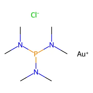 氯(六甲基磷三酰胺-κP)金 structure