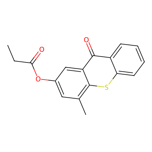 4-methyl-9-oxo-9H-thioxanthen-2-yl propanoate structure