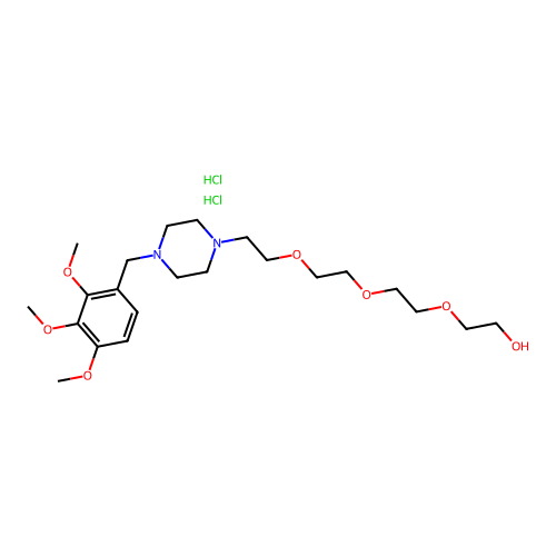 Ethanol, 2-(2-(2-(2-(4-((2,3,4-trimethoxyphenyl)methyl)-1-piperazinyl)ethoxy)ethoxy)ethoxy)-,dihydrochloride structure