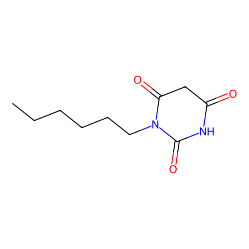 1-Hexyl-1,3-diazinane-2,4,6-trione structure