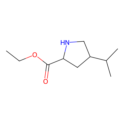 Ethyl 4-isopropyl-2-pyrrolidinecarboxylate structure