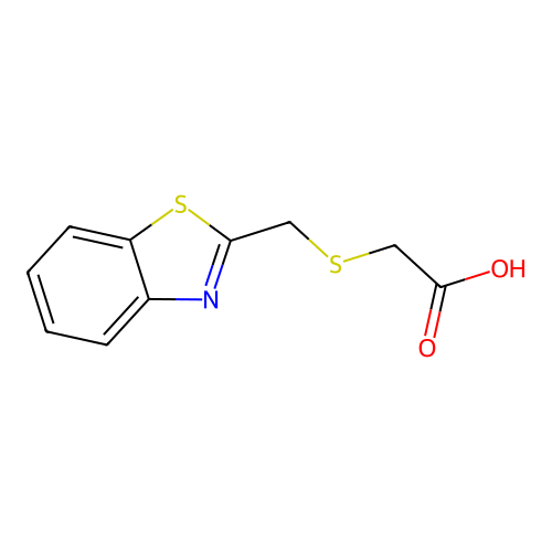 [(1,3-Benzothiazol-2-ylmethyl)thio]acetic acid structure