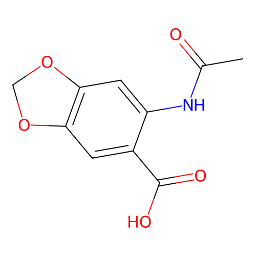 1,3-Benzodioxole-5-carboxylicacid, 6-(acetylamino)- structure