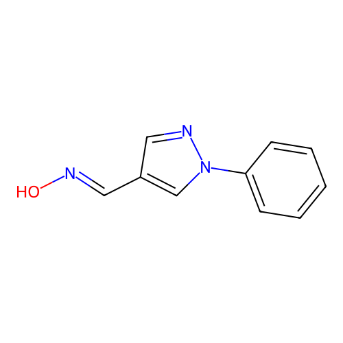 N-[(1-phenylpyrazol-4-yl)methylidene]hydroxylamine structure