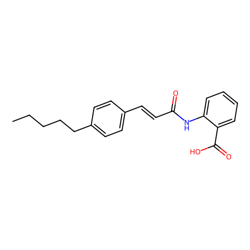 N-(p-Amylcinnamoyl)anthranilic acid structure
