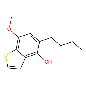 Benzo(b)thiophene-4-ol, 5-butyl-7-methoxy- structure