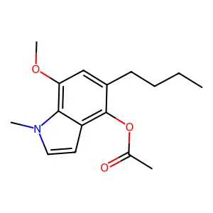 1H-Indol-4-ol, 5-butyl-7-methoxy-1-methyl-, 4-acetate structure