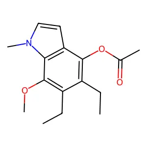 1H-Indol-4-ol, 5,6-diethyl-7-methoxy-1-methyl-, 4-acetate structure