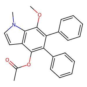 1H-Indol-4-ol, 7-methoxy-1-methyl-5,6-diphenyl-, 4-acetate structure