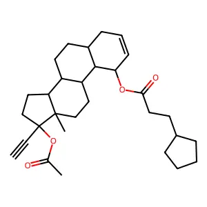 Norethisterone acetate 3-cyclopentylpropionate structure