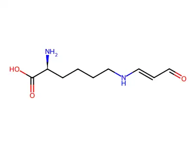 (2S)-2-Amino-6-[(3-oxoprop-1-en-1-yl)amino]hexanoic acid structure