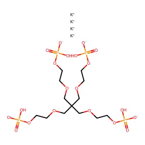 Poly(oxy-1,2-ethanediyl), .alpha.-hydro-.omega.-(phosphonooxy)-, ether with 2,2-bis(hydroxymethyl)-1,3-propanediol (4:1), potassium salt structure