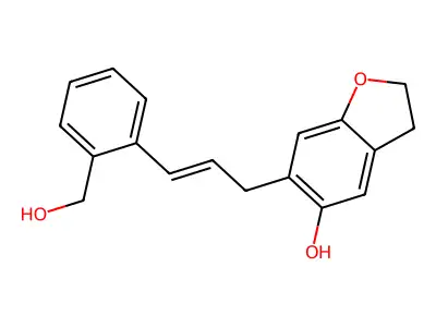 6-[1-[2-(Hydroxymethyl)phenyl]-1-propen-3-yl]-2,3-dihydro-5-benzofuranol structure