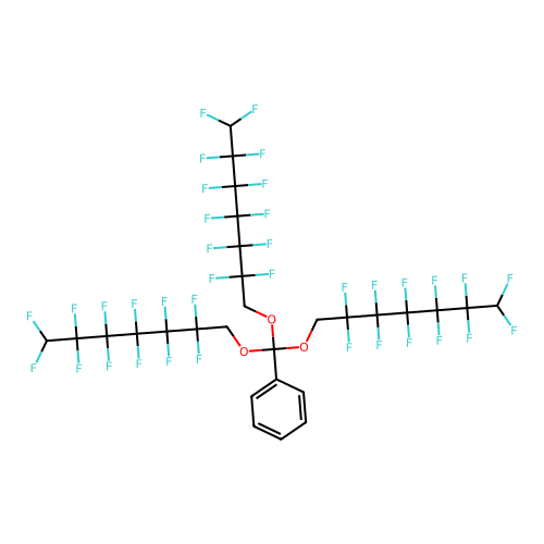 Tris(2,2,3,3,4,4,5,5,6,6,7,7-dodecafluoroheptoxy)methylbenzene structure