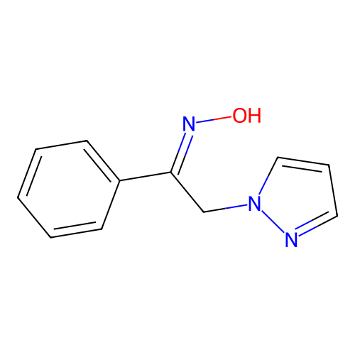 1-Phenyl-2-pyrazol-1-yl-ethanone oxime structure