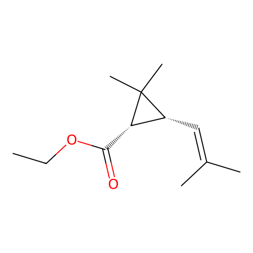 Ethyl cis-(-)-chrysanthemate structure