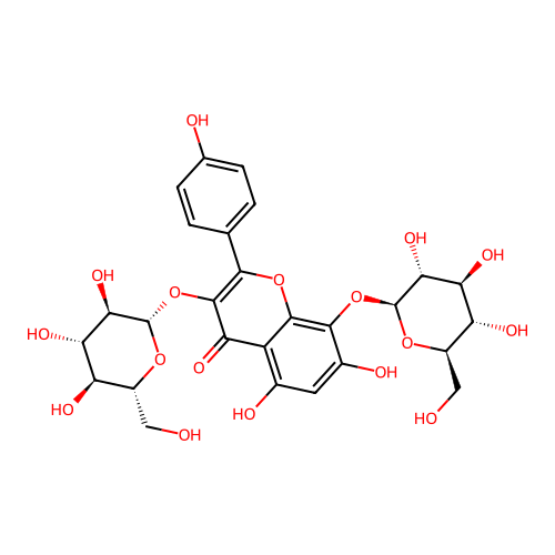 Herbacetin 3,8-O-diglucoside structure