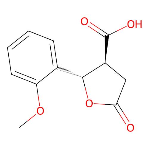 trans-2-(2-Methoxyphenyl)-5-oxotetrahydrofuran-3-carboxylic acid structure