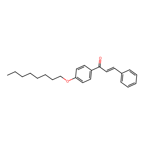 (2E)-1-[4-(octyloxy)phenyl]-3-phenylprop-2-en-1-one structure