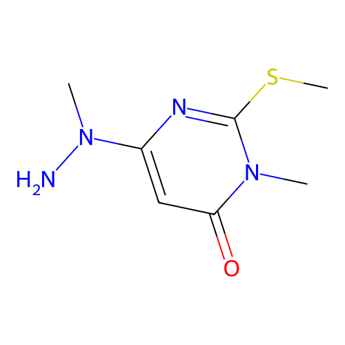 6-[Amino(methyl)amino]-3-methyl-2-methylsulfanylpyrimidin-4-one structure