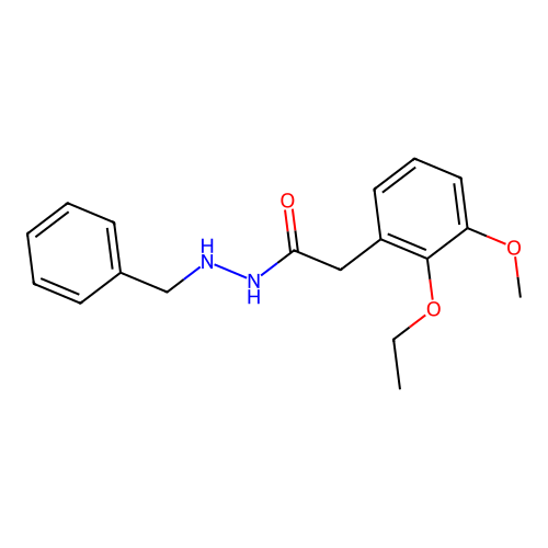 Acetic acid, (2-ethoxy-3-methoxyphenyl)-, 2-benzylhydrazide structure