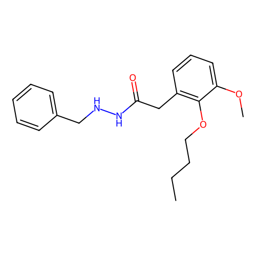 Acetic acid, (2-butoxy-3-methoxyphenyl)-, 2-benzylhydrazide structure