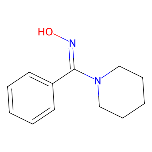 (NE)-N-[phenyl(piperidin-1-yl)methylidene]hydroxylamine structure
