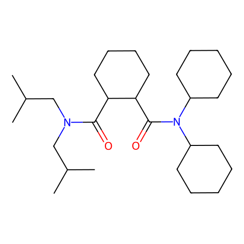 1,2-Cyclohexanedicarboxamide, N,N-dicyclohexyl-N',N'-bis(2-methylpropyl)- structure