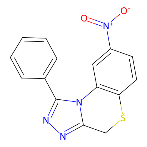 4H-(1,2,4)Triazolo(3,4-c)(1,4)benzothiazine, 8-nitro-1-phenyl- structure