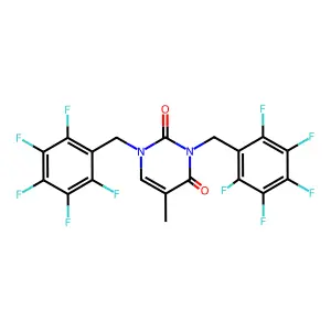 2,4(1H,3H)-Pyrimidinedione, 5-methyl-1,3-bis((pentafluorophenyl)methyl)- structure