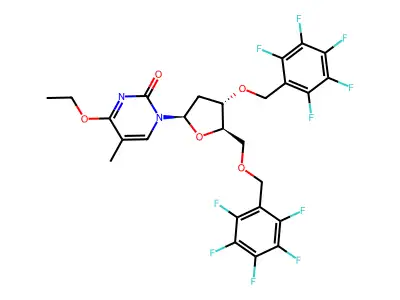 Thymidine, 4-O-ethyl-3',5'-bis-O-((pentafluorophenyl)methyl)- structure