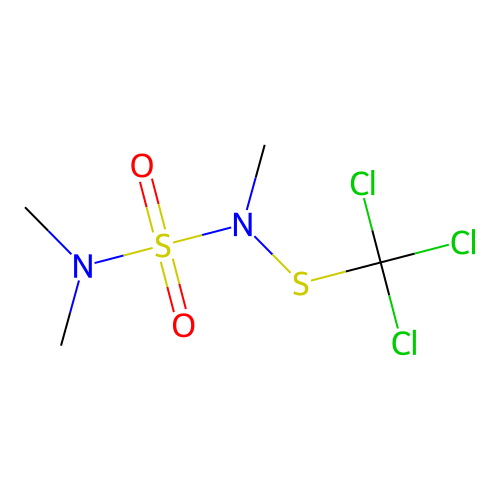 N-methyl-N-[methyl(trichloromethylsulfanyl)sulfamoyl]methanamine structure