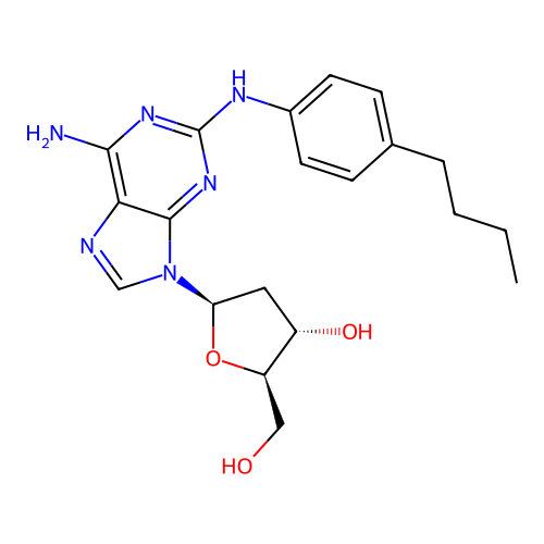 2-(p-Butylanilino)-2'-deoxyadenosine structure