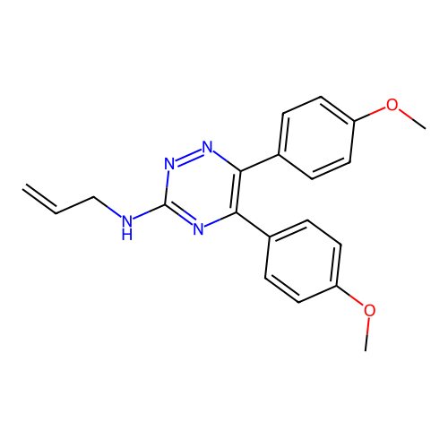 1,2,4-Triazin-3-amine, 5,6-bis(4-methoxyphenyl)-N-2-propenyl- structure