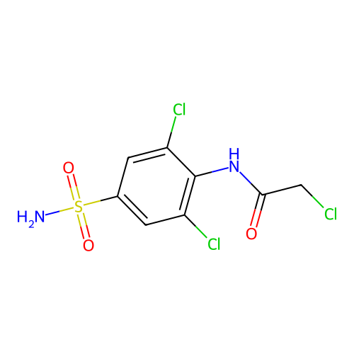 2-chloro-N-(2,6-dichloro-4-sulfamoylphenyl)acetamide structure