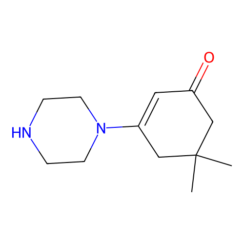 5,5-Dimethyl-3-piperazin-1-yl-cyclohex-2-enone structure