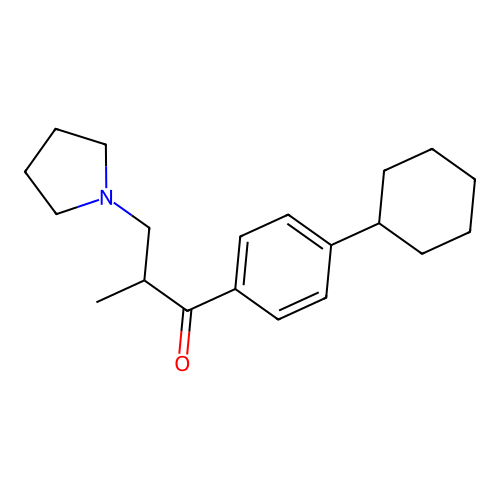 1-Propanone, 1-(4-cyclohexylphenyl)-2-methyl-3-(1-pyrrolidinyl)- structure
