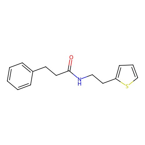 3-phenyl-N-(2-thiophen-2-ylethyl)propanamide structure