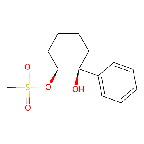 2-Hydroxy-2-phenylcyclohexyl methanesulfonate structure