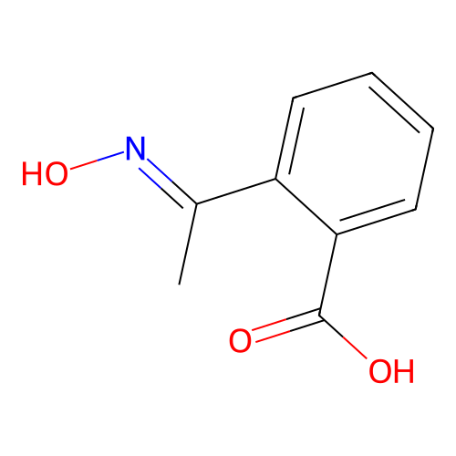 (E)-2-(1-(hydroxyimino)ethyl)benzoic acid structure