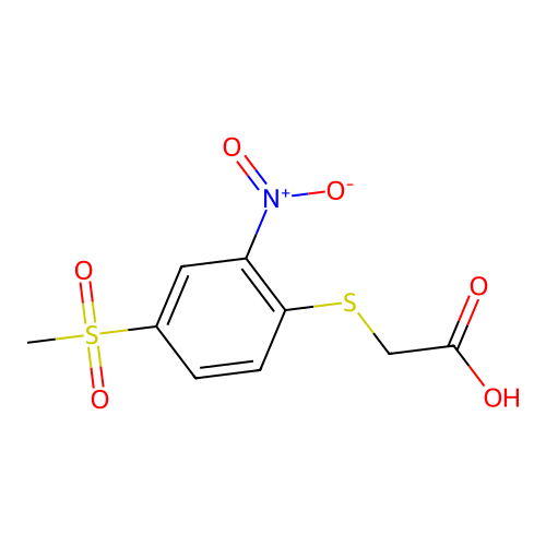 2-((4-(Methylsulfonyl)-2-nitrophenyl)thio)acetic acid structure