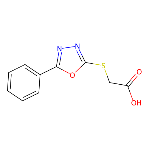 2-[(5-Phenyl-1,3,4-oxadiazol-2-yl)sulfanyl]acetic acid structure